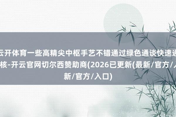 云开体育一些高精尖中枢手艺不错通过绿色通谈快速通过审核-开云官网切尔西赞助商(2026已更新(最新/