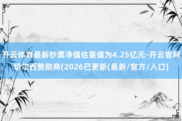 开云体育最新钞票净值估量值为4.25亿元-开云官网切尔西赞助商(2026已更新(最新/官方/入口)