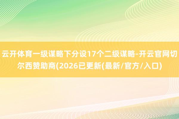 云开体育一级谋略下分设17个二级谋略-开云官网切尔西赞助商(2026已更新(最新/官方/入口)