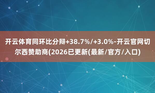 开云体育同环比分辩+38.7%/+3.0%-开云官网切尔西赞助商(2026已更新(最新/官方/入口)